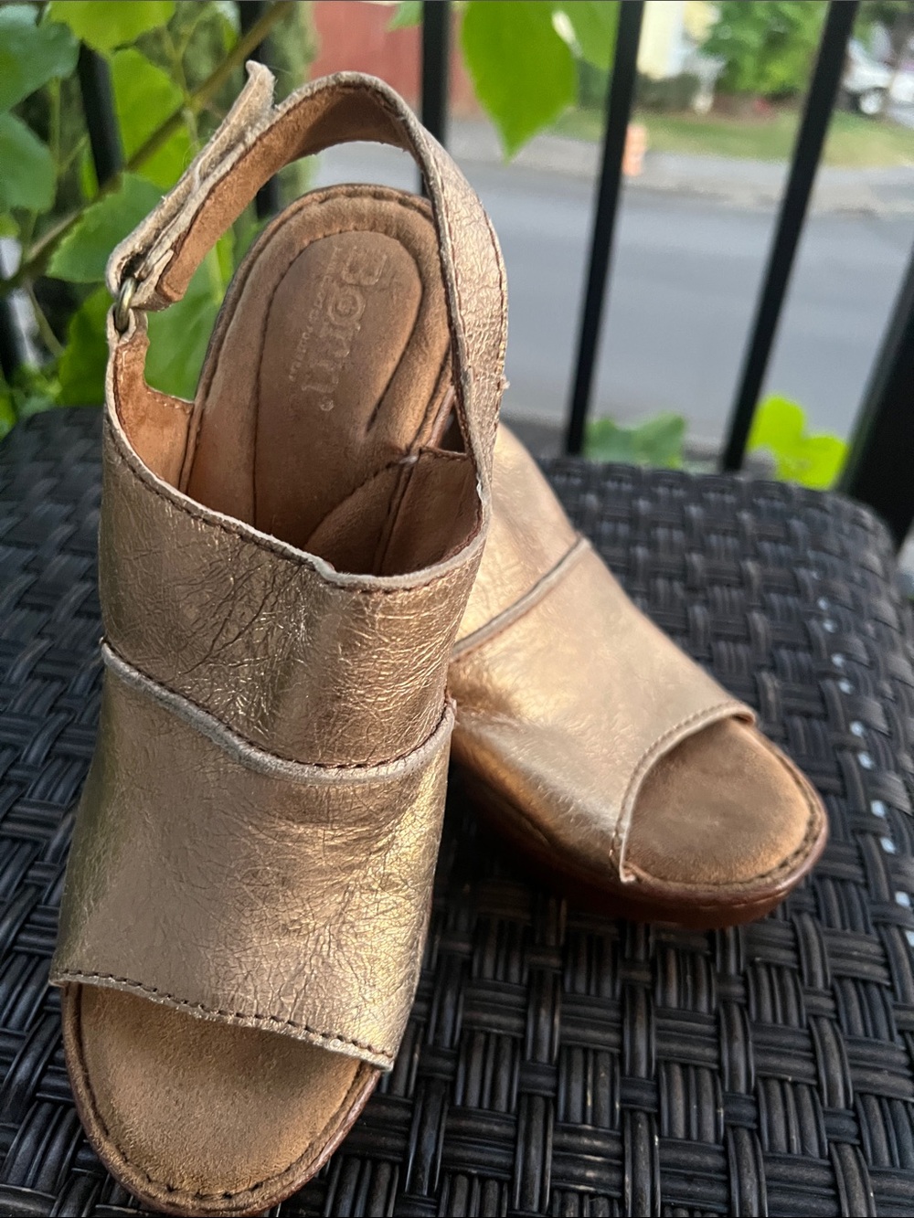 Born Metallic Bronze Open-Toe Platform Sandals - Picture 16 of 16